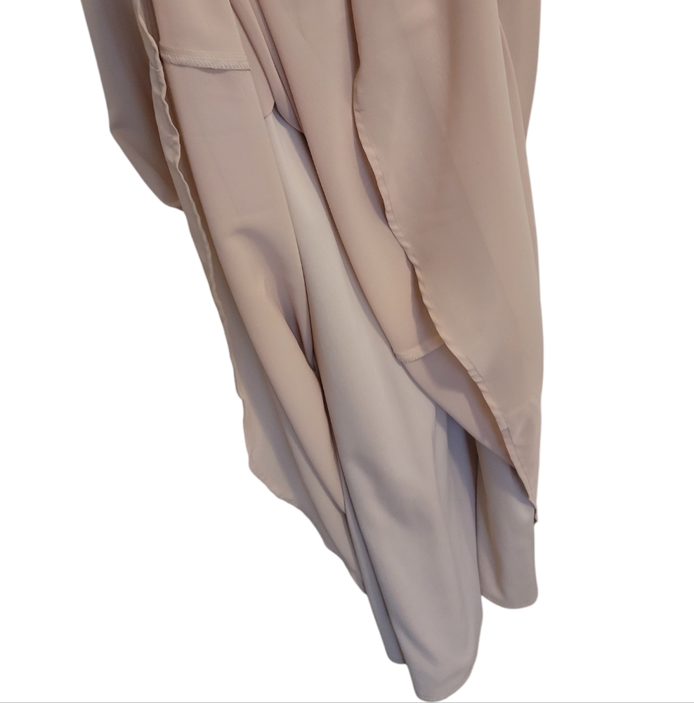 🆕️ Nouvelle Amsale Chiffon Halter Bridesmaid Dress in Sand - Picture 7 of 9